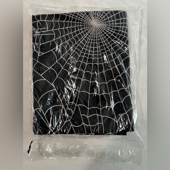 1950s Inspired Chiffon Scarf In Black Spider Web Print NWT OS - Picture 4 of 6